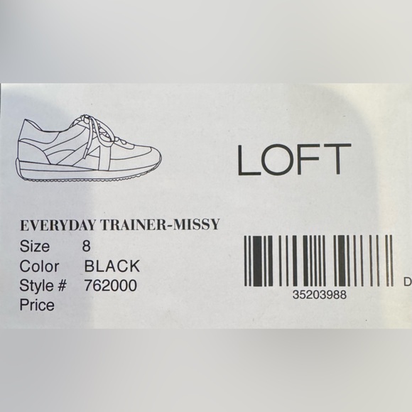 Black and white Loft sneakers. Size 8, new in box - Picture 5 of 5